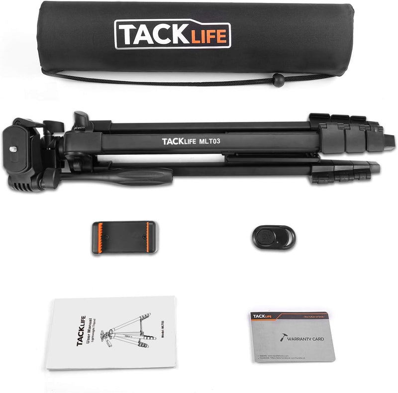 55" Lightweight Aluminum Tripod with Phone Holder and Bluetooth Remote MLT03