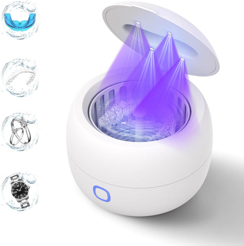 Ultrasonic Retainer Cleaner Machine for Braces, Jewelry, Mouth Guard, Ultrasonic Cleaner with 3 Modes, Suitable for Dental Appliances, Mouth Guard, Night Guard Braces, Jewelry
