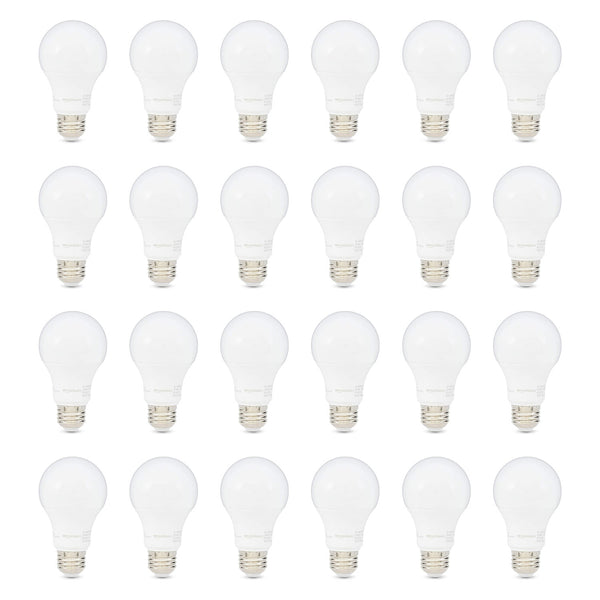 60W Equivalent, Soft White, Dimmable, 10,000 Hour Lifetime, A19 LED Light Bulb, 24-Pack