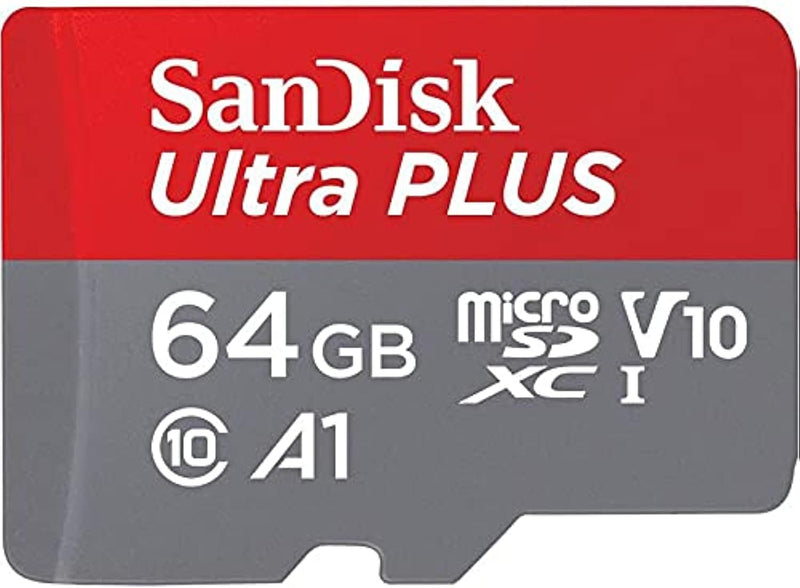 Sandisk Ultra Plus 64GB MicroSDXC UHS-I Card with Adapter 130MB/s Class 10 U1 A1