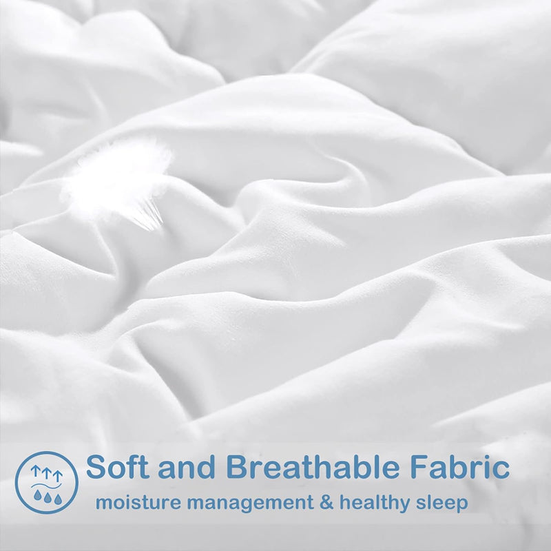 Twin Size Down Alternative Comforter, Quilted Duvet Insert for All Seasons, Soft Lightweight with Corner Tabs, Summer Winter Warm Bedding, White.