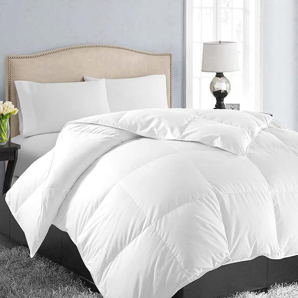 Twin Size Down Alternative Comforter, Quilted Duvet Insert for All Seasons, Soft Lightweight with Corner Tabs, Summer Winter Warm Bedding, White.