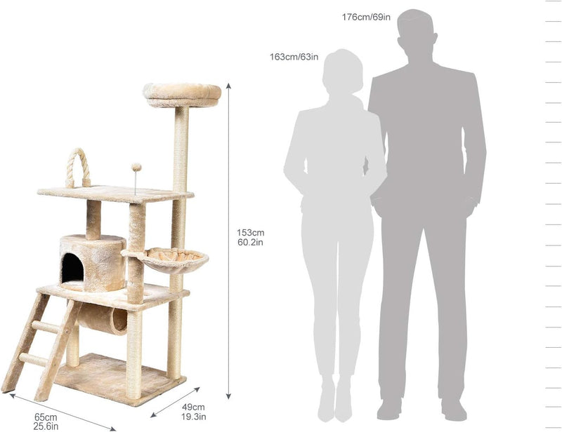 Multi-Level Cat Tree with Scratching Post And Step Ladder