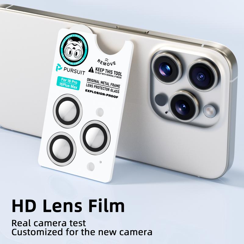 PURSUIT Lens Protector for iPhone 16 Pro Max/Samsung S24 Ultra, 99% HD Clear, Anti-Scratch & Shockproof, Easy Install,Camera Protector – Bubble-Free, Anti-Fingerprint, Case Friendly