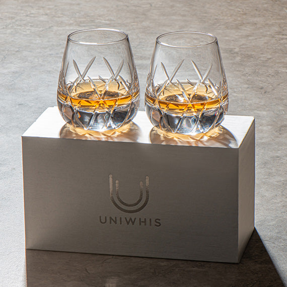 UniWhis Handmade Premium Whisky Glass Set, Handcrafted Whisky Glass with Wide Mouth, Thick Base, and Aroma-Enhancing Design