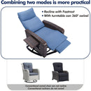 Outdoor Recliner Chair, Wicker Patio Recliners with Adjustable Backrest and Extended Foot Rest, Reclining Patio Chairs with Flip Table & Removable Cushion Cover for Porch