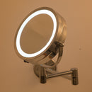 ANHO Led Cosmetic Mirror Wall Mounted, Double Side, 1X/3X Magnification, Lighting, Adjustable, Rotating Function, Stainless Steel