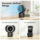 Portable Misting Fan, Flexible Tripod Personal Cooling Fan, Fine Mist Cools Air up to 15°F, 100 Speed Levels, Rechargeable Fan for Strollers, Golf Carts & Desktop Use