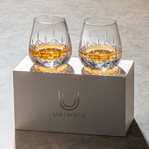 UniWhis Handmade Premium Whisky Glass Set, Handcrafted Whisky Glass with Wide Mouth, Thick Base, and Aroma-Enhancing Design