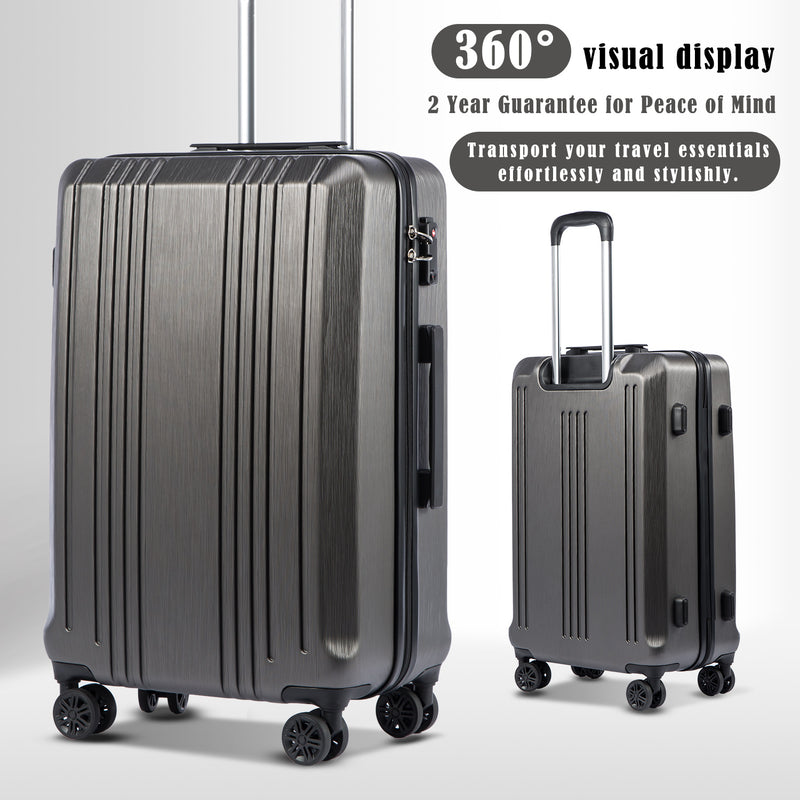 Luggage Expandable Suitcase PC+ABS 3 Piece Set with TSA Lock Spinner, 20"/24"/28"