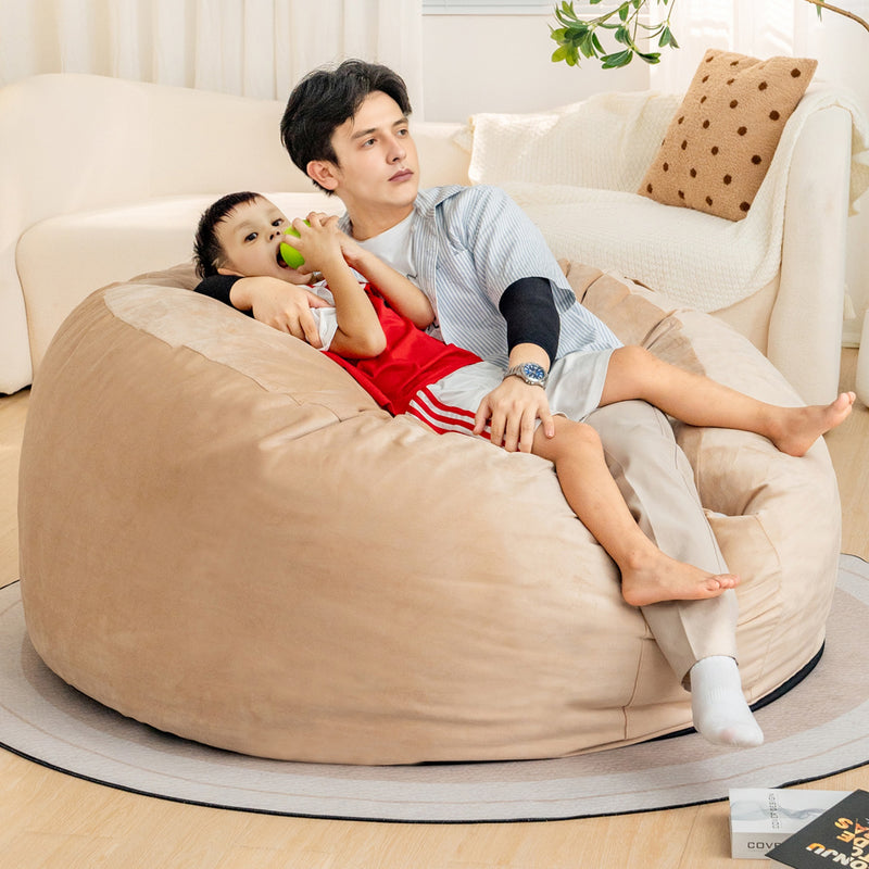 Bean Bag Chair: Giant 5' Memory Foam Furniture Bean Bag Chairs for Adults with Microfiber Cover 5Ft (Black)