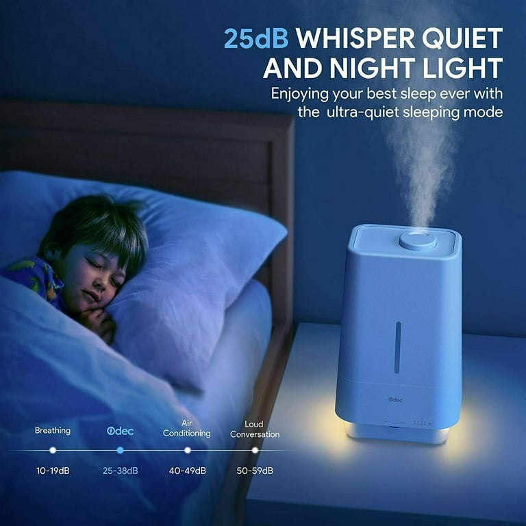 Cool Mist Humidifier with Large 4.5L Capacity, Built-In Gentle Night Light & Essentail Oil Diffuser