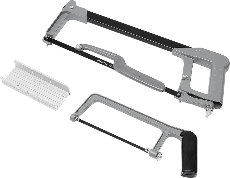 3-Piece Aluminum Hacksaw Set with Bi-Metal Hacksaw Blades - 24 TPI (6-inch, 8-inch and 12-inch)