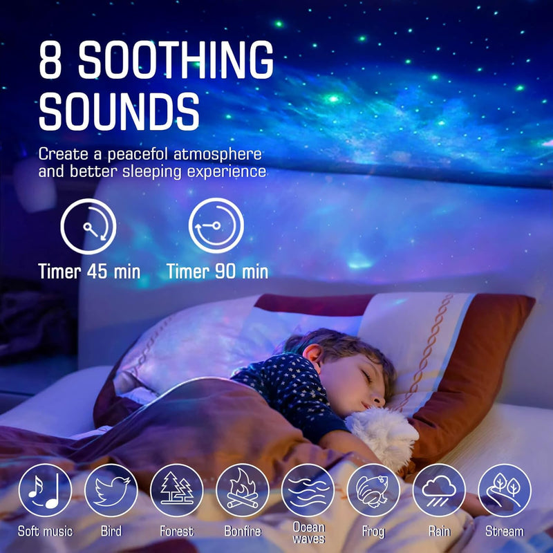 Star Galaxy Projector with Bluetooth Playback, Robot Star Projector for Room Decor, Timer, and Remote Control