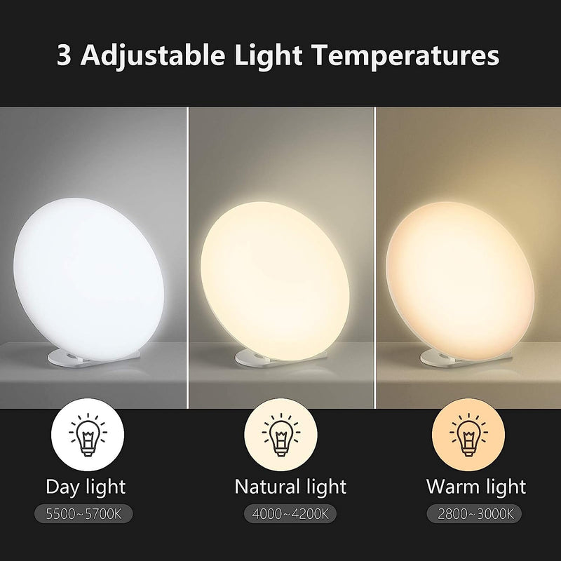 Happy Lamp Full Spectrum LED Light Therapy Lamp with 3 Adjustable Light Temperatures, 5 Brightness Levels, Timer Setting, and Remote