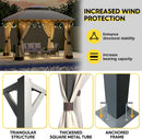 Outdoor Patio Gazebo 10×13 Heavy Duty Gazebos with Mosquito Netting & Double Roof Metal Steel Frame Canopy Gazebo Tent Shelter for Patio Lawn Backyard Garden