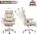 Big and Tall Office Chair with Foot Rest Comfortable Executive Reclining Office Large Leather Chair with Adjustable High Back Heavy Duty for Heavy People up to 400lbs