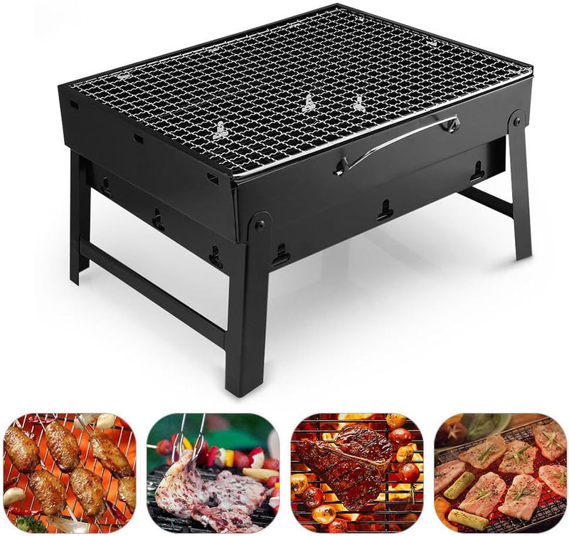 Folding Portable Barbecue Charcoal Grill (13.8" x 10.2" x 7.9")