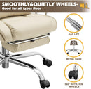 Big and Tall Office Chair with Foot Rest Comfortable Executive Reclining Office Large Leather Chair with Adjustable High Back Heavy Duty for Heavy People up to 400lbs