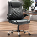 Executive Office Chair w/Flip-Up Arms Managerial Home Desk Chair w/Lumbar Support Adjustable PU Leather Ergonomic Computer Chair