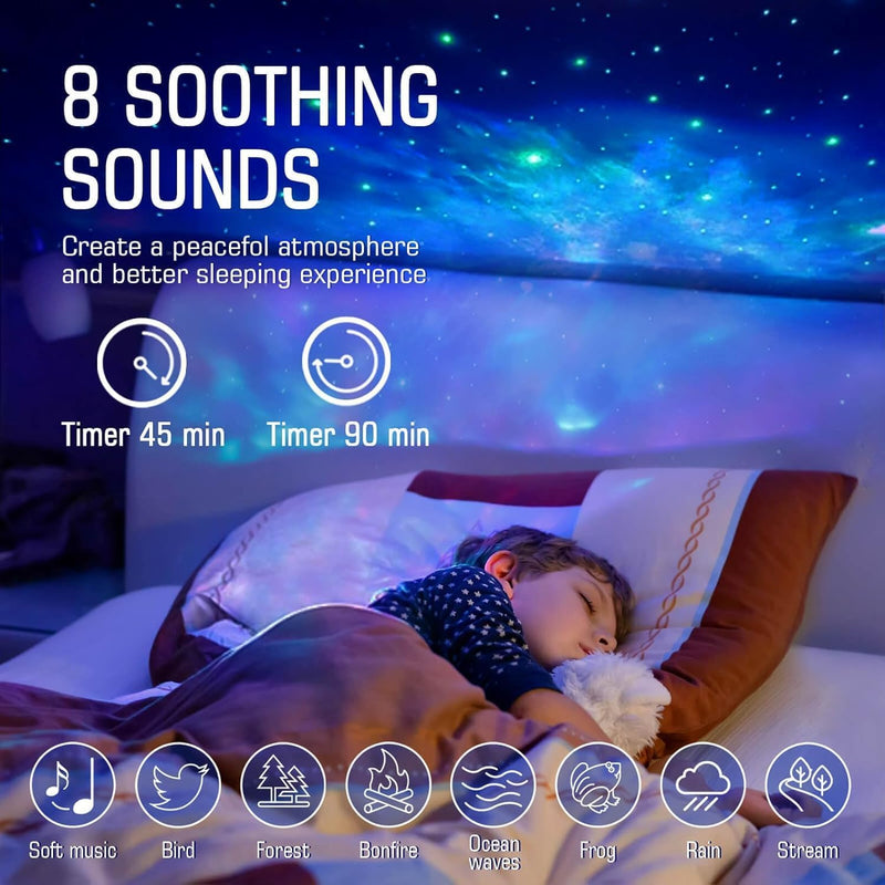 Star Galaxy Projector with Bluetooth Playback, Robot Star Projector for Room Decor, Timer, and Remote Control