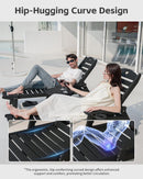 Aokia Plastic Lounge Chairs for Outside Set of 2 with Wheels & Cup Holder, Oversize HDPE 6-Position Chaise Lounge Outdoor Lounger for Patio & Pool.