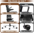 Executive Office Chair w/Flip-Up Arms Managerial Home Desk Chair w/Lumbar Support Adjustable PU Leather Ergonomic Computer Chair