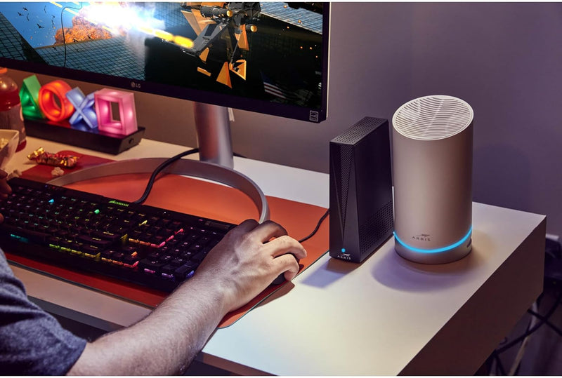 ARRIS Surfboard Thruster Wi-Fi 6E Gaming Router Acceleration Kit W6B,Dedicated 6GHz Band,2.5 Gbps Port, Works with Any Wi-Fi Router, Mesh System,Optimized Connectivity for PC or Console