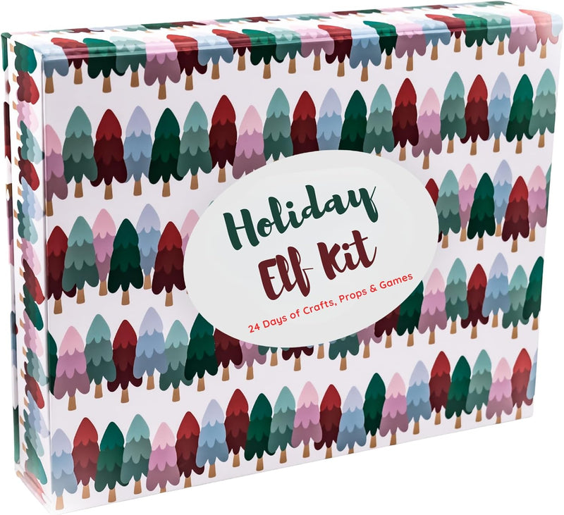 Christmas Elf on Shelf Activity Advent Calendar - 24-Day Holiday Countdown Kit with Daily Props, Crafts, Games for Family Fun