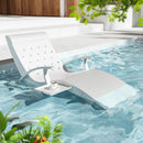 in Pool Lounge Chairs Aluminum, Fade Resistant Patio Chaise Sun Tanning Lounge Chair with Tray & Towel Ledge Lounger Outdoor for Backyard Poolside Deck Wading Area 1PCS