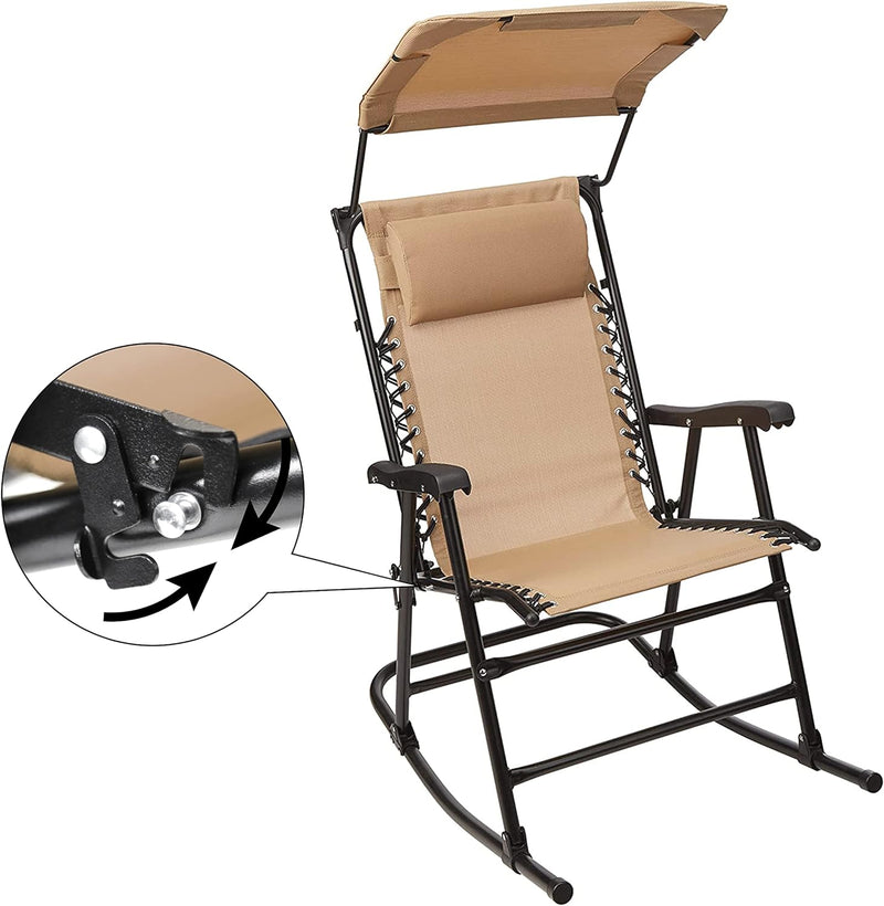 Amazon Basics Foldable Rocking Chair with Canopy