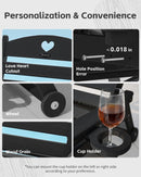 Aokia Plastic Lounge Chairs for Outside Set of 2 with Wheels & Cup Holder, Oversize HDPE 6-Position Chaise Lounge Outdoor Lounger for Patio & Pool.