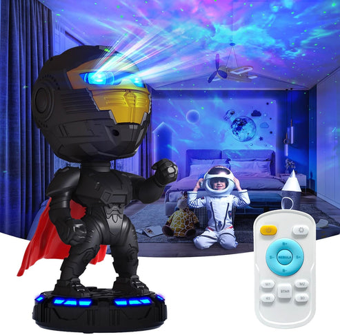 Star Galaxy Projector with Bluetooth Playback, Robot Star Projector for Room Decor, Timer, and Remote Control