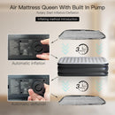 Lavisx 18" Premium Queen Size Air Mattress with Built-In Pump, Soft Flocked Top, and Automatic Inflation/Deflation