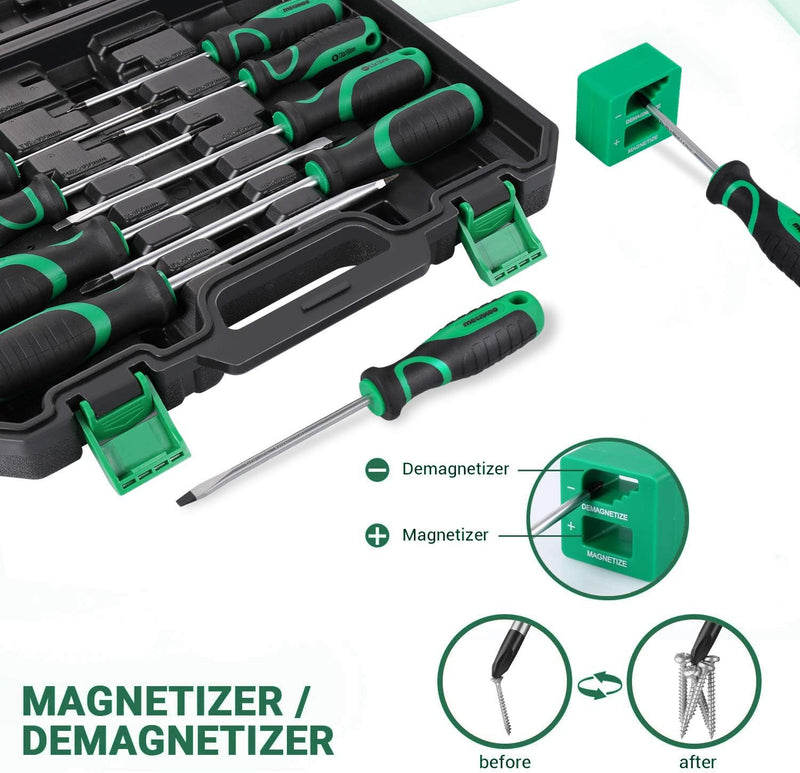 Screwdriver Set, 27PCS Magnetic Screwdriver Set with Magnetizer and Demagnetizer