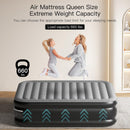 Lavisx 18" Premium Queen Size Air Mattress with Built-In Pump, Soft Flocked Top, and Automatic Inflation/Deflation