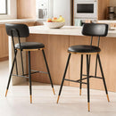 Bar Stools Set of 2 26 Inch Tall Counter Height Barstools with Backs Upholstered Bar Chairs for Kitchen Island Home Coffee Bar