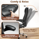 Executive Office Chair w/Flip-Up Arms Managerial Home Desk Chair w/Lumbar Support Adjustable PU Leather Ergonomic Computer Chair