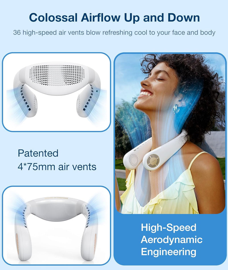 TORRAS COOLiFY Air Neck Air Conditioner, Ultra-Light Portable Neck Fan Rechargeable with 3 Modes Fan/Cool/Heat