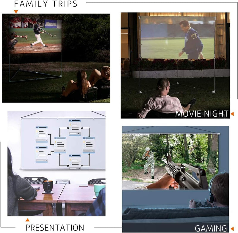 Triangular Video Screen VIVOHOME 100 Inch 2-in-1 Portable Video Projector Screen with Triangle