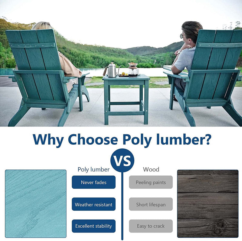 Oversized Folding Adirondack Chair Made from Weather-Resistant Poly Lumber