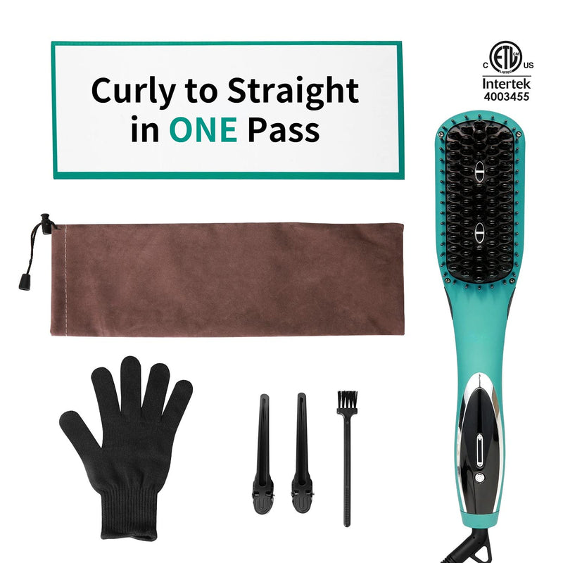 Hair Straightener, Heat Comb Straightening Brush, Fast Heating Ceramic Iron Negative Ions