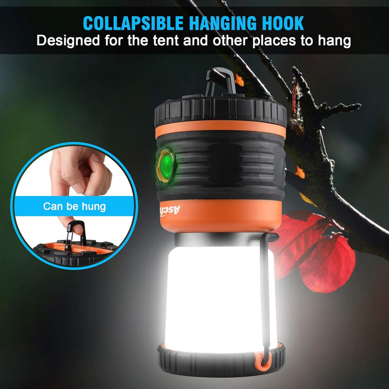 Rechargeable Camping Lantern and Backup Power Bank with 4400mAH Battery