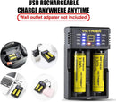 VICTAGEN Ultimate Battery Charger Set- Speedy Charging for Rechargeable Batteries 3.7V Lithium-ion 18650 18490 18350 17670 17500 16340(RCR123) 14500, 1.2V Ni-MH&Ni-Cd, AA, AAA Rechargeable Batteries