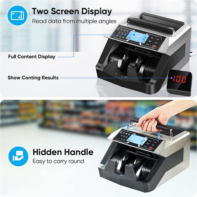 Bill Counter, UV/MG/IR Detection, Counterfeit Bill Detection