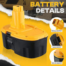 2 pack 18V 5.0Ah Ni-MH Replacement Battery for Dewalt XRP Tools | Compatible with DC9096, DC9098, DC9099, DW9095, DW9096, DW9098