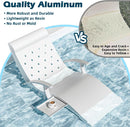 in Pool Lounge Chairs Aluminum, Fade Resistant Patio Chaise Sun Tanning Lounge Chair with Tray & Towel Ledge Lounger Outdoor for Backyard Poolside Deck Wading Area 1PCS