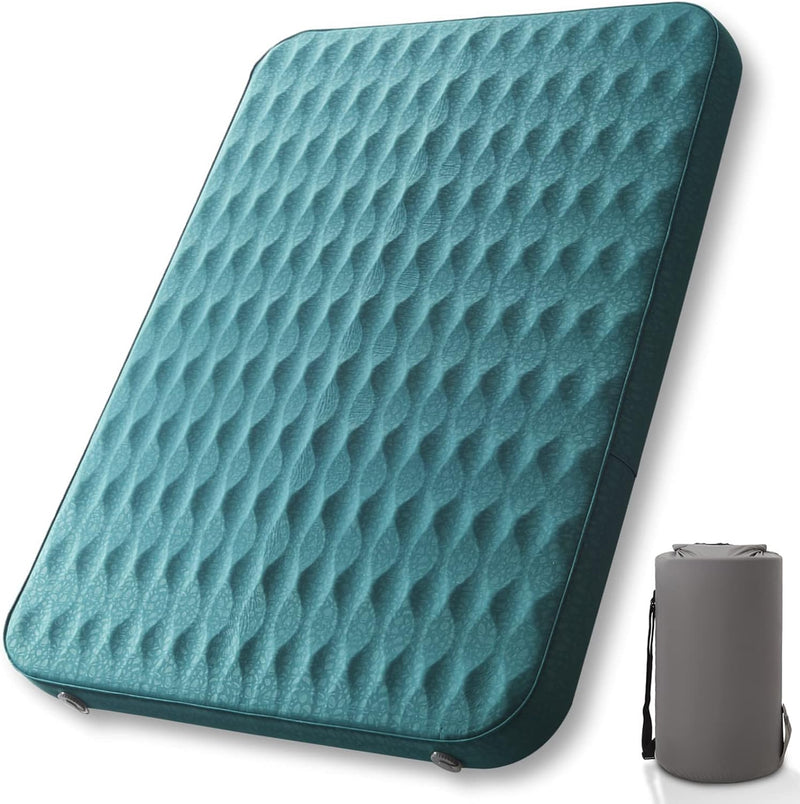 4" Thick Self-Inflating Camping Mattress with Inner Foam and Pump Sack, Double
