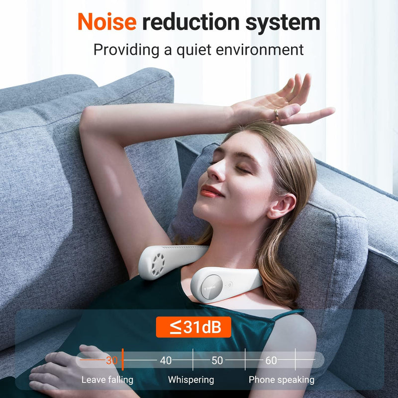 TORRAS L2 Portable Neck Fan Rechargeable Lightweight Neck Fans, 3 Speeds Powered Neck Air Conditioner Battery for Women & Men