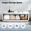 Storage Ottoman Bench, 46 Inch Upholstered Bench & Ottoman with Larger Storage Space, Bed Bench with Safety Hinge, End of Bed Storage Bench for Bedroom, Living Room, Entryway, Closet